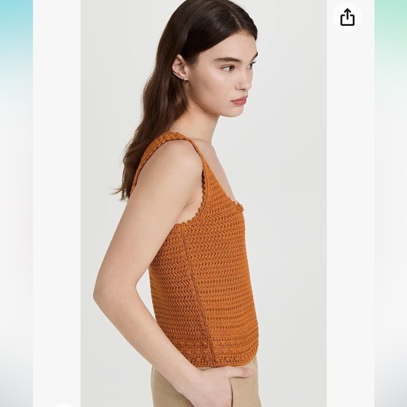 NWT Vince Women's Crochet Square Nk Tank - Picture 3 of 6
